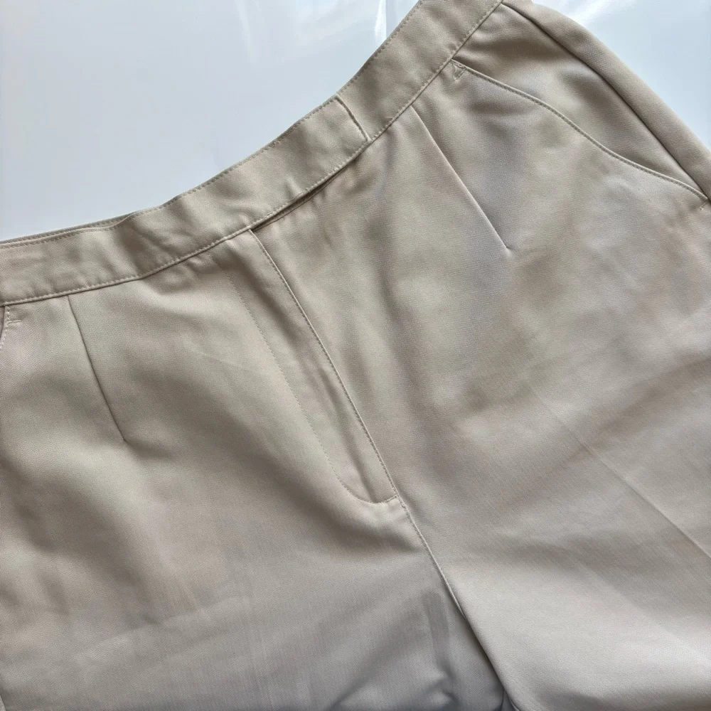 Liz Golf High Waisted Chino Shorts Womens Size 10 Beige Lightweight Preppy Y2K